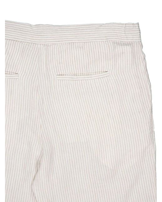 120% Lino Natural Stripe-pattern Linen Trousers for men