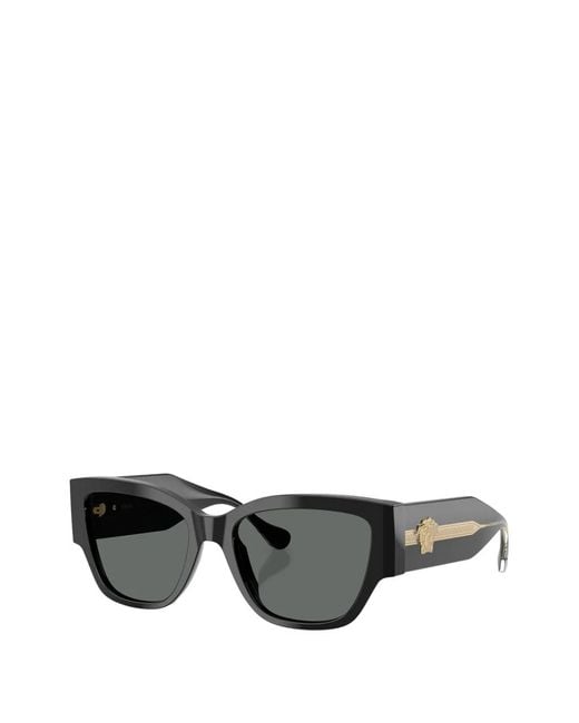 Versace Gray Geometric-Frame Sunglasses