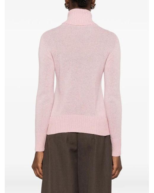 Aragona Pink Turtleneck Sweater