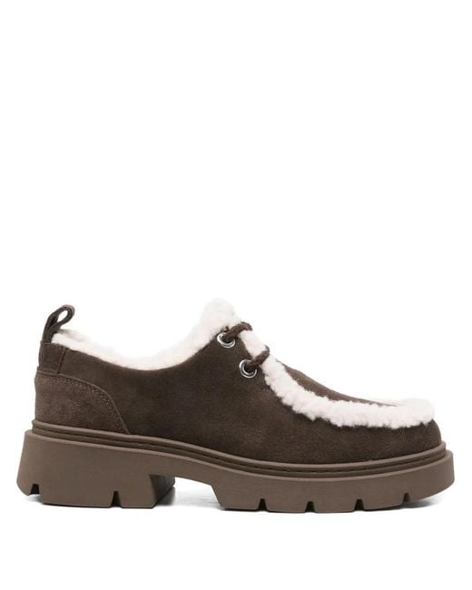 Inuikii Brown Mocabee Curly Shearling-Trimmed Derby