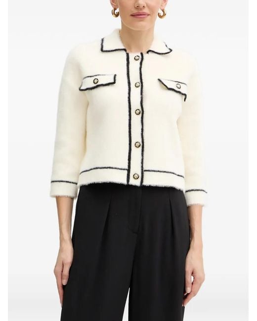 Morgan Natural Button Trim Cardigan