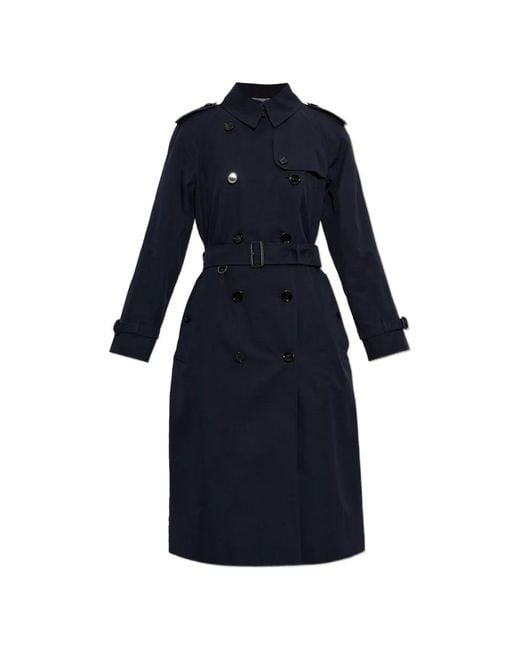 Burberry Blue Waterloo Double-Breasted Trench Coat