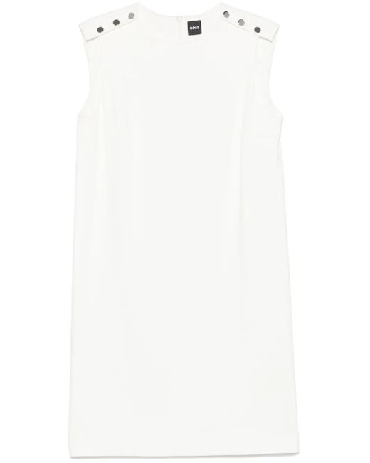 Boss ボタンショルダー ミニドレス White