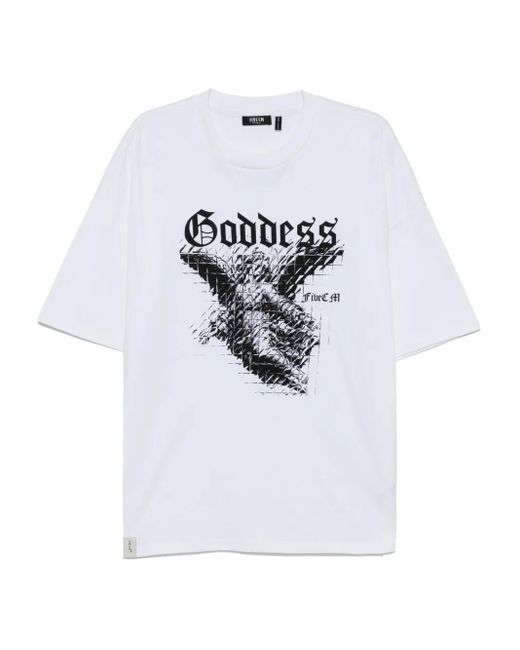 Camiseta con estampado gráfico FIVE CM de hombre de color White