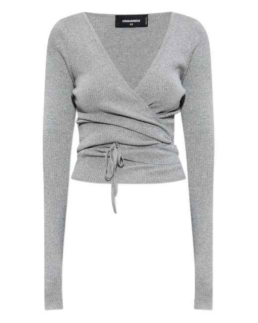 Haut À Design Cache-Cœur DSquared² en coloris Gray