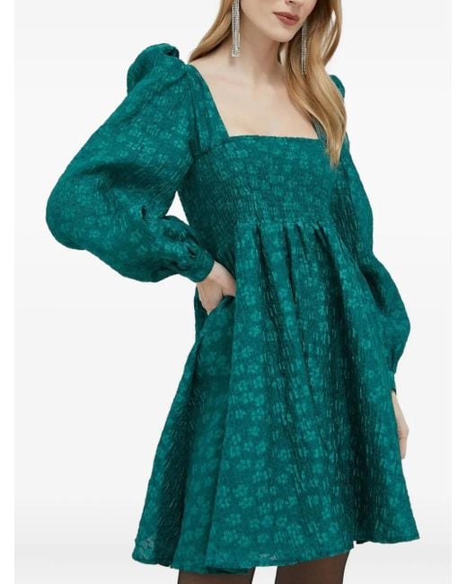 Robe Courte À Manches Bouffantes Custommade• en coloris Green