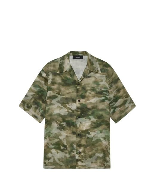 Amiri Green Camouflage-Pattern Shirt for men