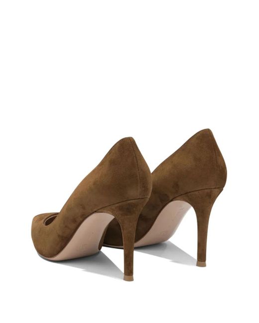 Gianvito Rossi Brown 85Mm Suede Pointed-Toe Pumps