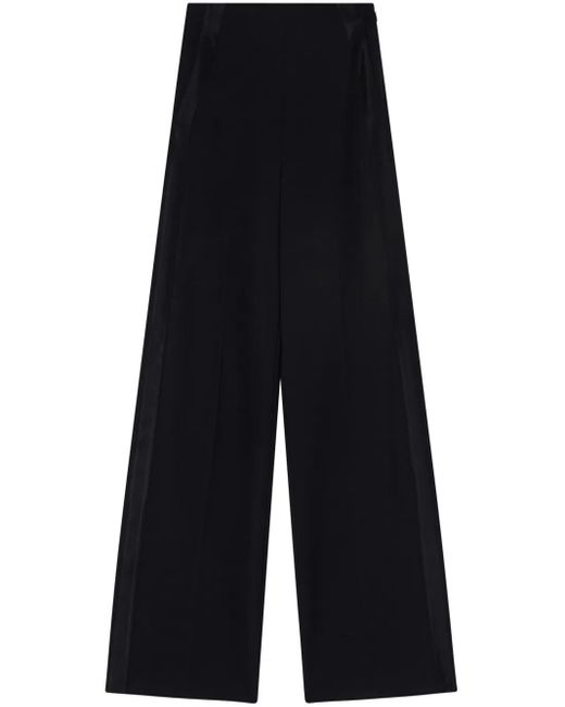 Pinko Blue Wide-Leg Trousers With Smooth Finish