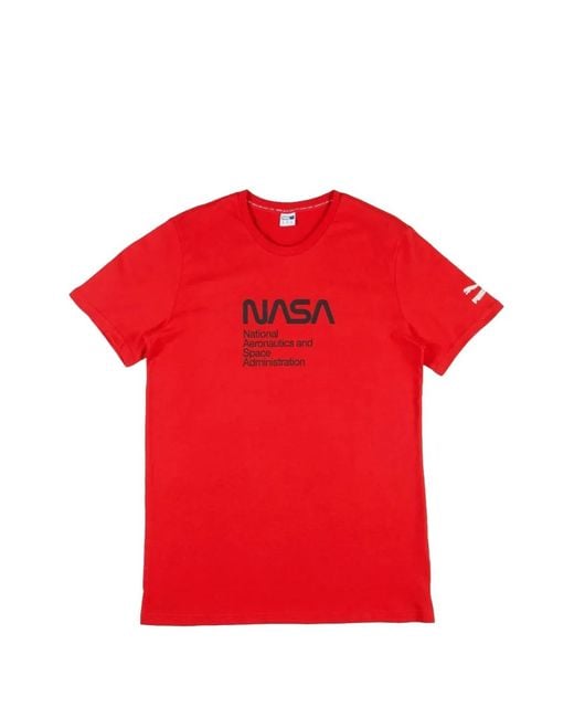 PUMA Red X Nasa Crew-Neck T-Shirt for men