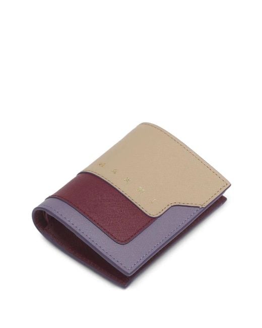 Marni Purple Taupe, Ruby And Saffiano-Leather Bifold Wallet