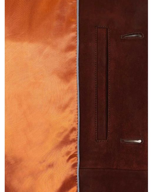 Paul Smith Red Suede Trucker Jacket for men