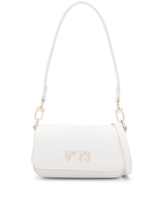 V73 White Bamboo Logo-lettering Shoulder Bag