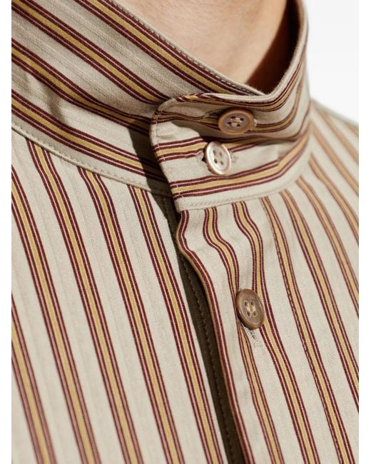 Homme Plissé Issey Miyake Natural Striped Short-Sleeves Shirt for men