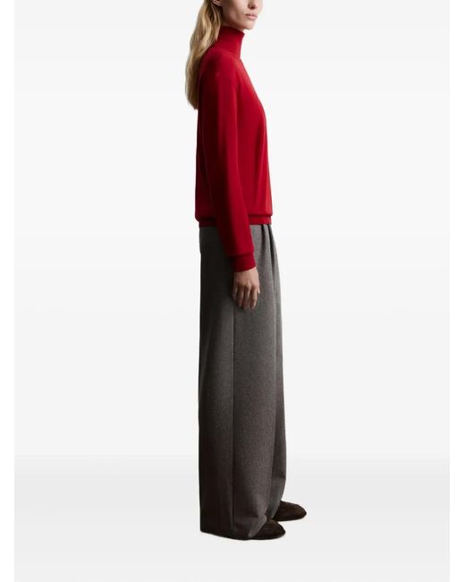 12 STOREEZ Red Merino Turtleneck Sweater