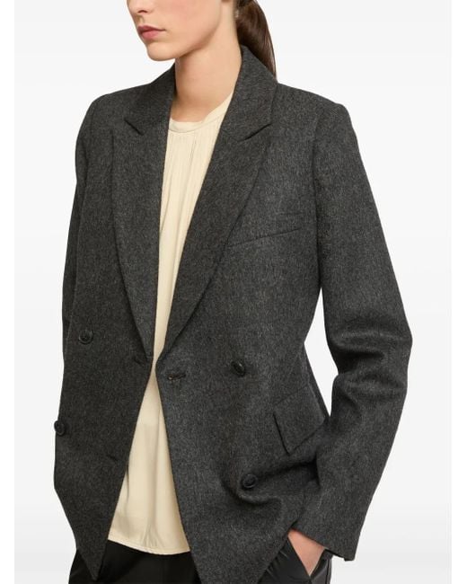 Yves Salomon Black Double Breasted Blazer
