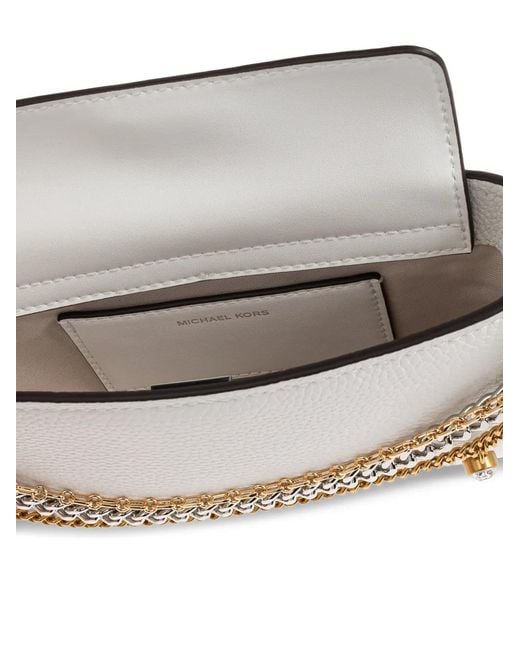 MICHAEL Michael Kors White Heart-Charm Chain Shoulder Bag
