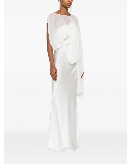 Christopher Esber White Cumulus Draped Gown