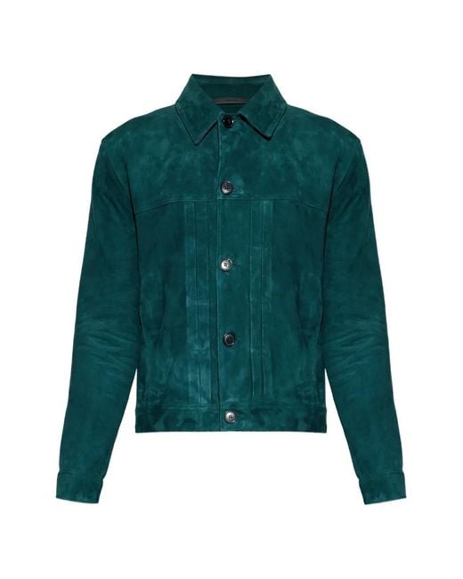 Paul Smith Green Panelled Suede Jacket for men