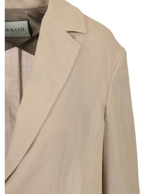 DURAZZI MILANO Natural Button Tab-Sleeve Jacket