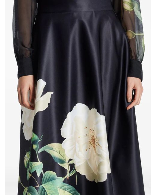 LEO LIN Rosalyn Maxi-Rok Met Bloemenprint in het Blue