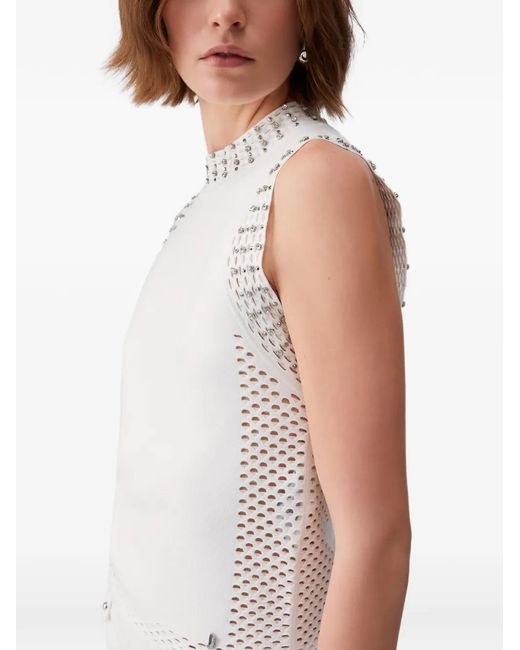 Liu Jo White Perforated Top