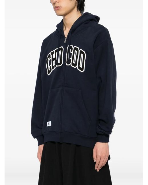 Chocoolate Blue Logo-Embroidered Hoodie for men