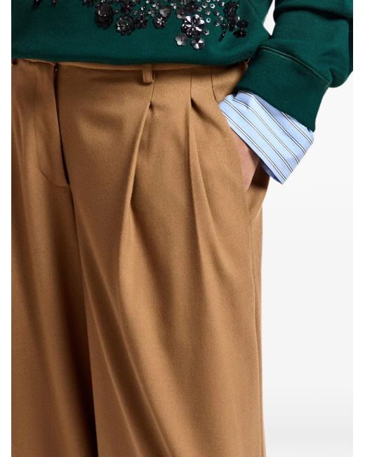 Essentiel Antwerp Natural Twisted-Seam Wide-Leg Trousers
