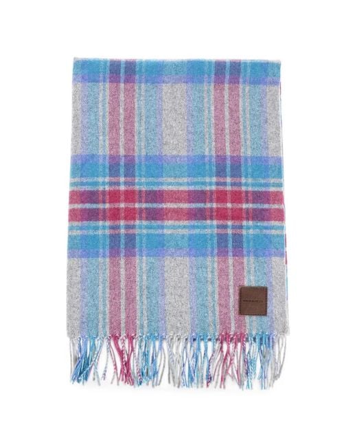 DSquared² Blue Tartan Fringed Scarf for men
