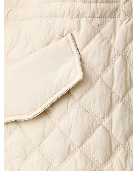 Silvian Heach Natural Quilted Corduroy-Collar Jacket