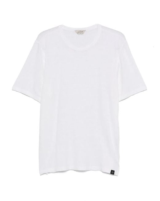 Gran Sasso White Linen T-Shirt for men