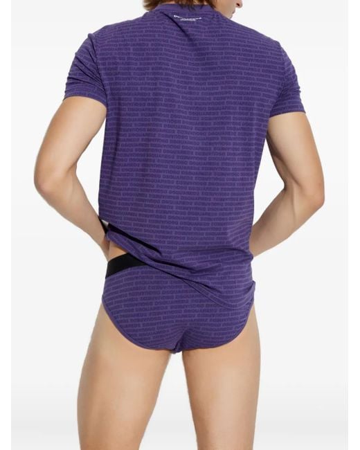 DSquared² Purple Logo-Print Pajama Set for men