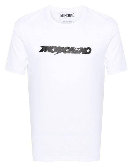Camiseta con logo estampado Moschino de hombre de color White