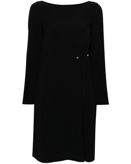 Emporio Armani Midi-jurk Met Ruches in het Black