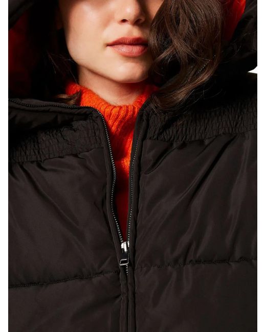 Twinset Black Hooded Puffer Jacket