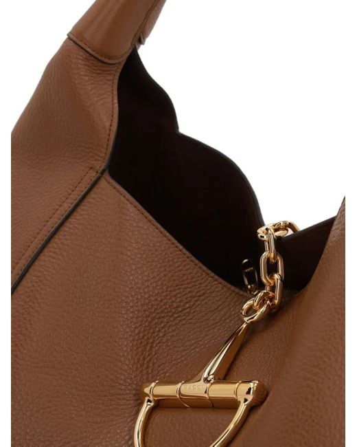 Gucci Softbit Grote Leren Schoudertas in het Brown