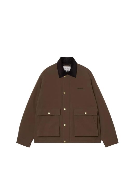 Carhartt Brown Quentin Corduroy-Collar Jacket for men
