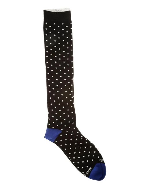 Gallo Black Polka-Dot Socks for men