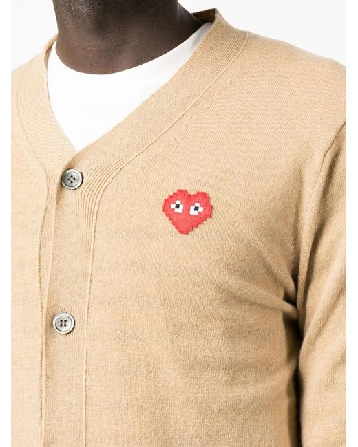 COMME DES GARÇONS PLAY Natural Logo-Embroidered Cardigan for men