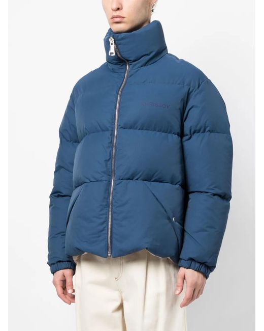 Khrisjoy Blue Logo-Print Padded Jacket for men