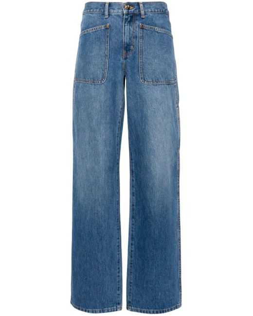 Tory Burch Jeans Met Wijde Pijpen in het Blue