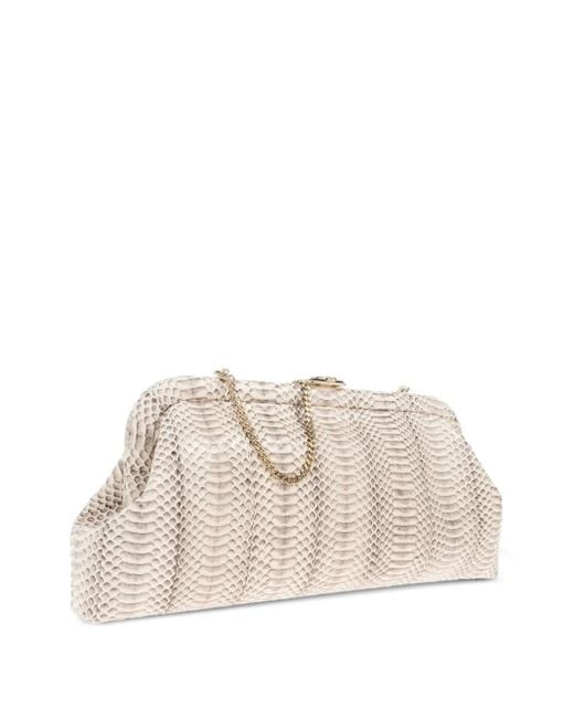 Jimmy Choo Natural Skylar Chain-Strap Clutch Bag