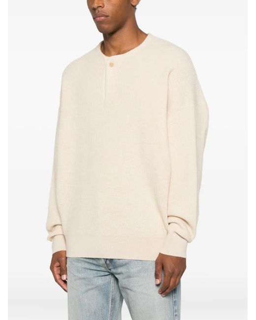 Fear Of God Natural Button-Front Waffle-Knit Sweater for men
