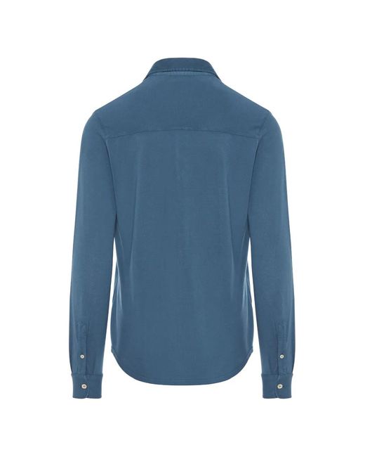 Fedeli Blue Steve Button Shirt for men