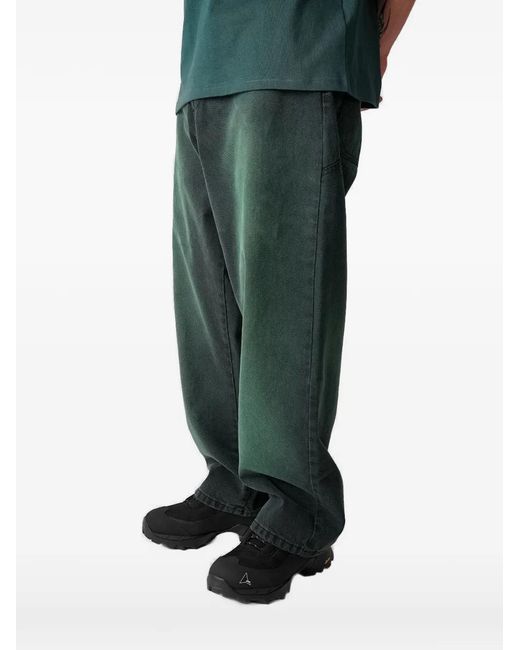 Yardsale Green Logo-Embroidered Jeans for men