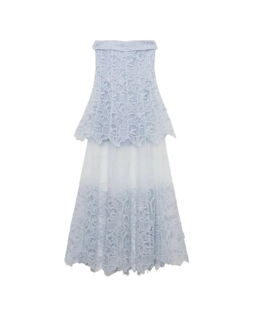 Jonathan Simkhai Blue Rennis Lace-Trimmed Maxi Dress