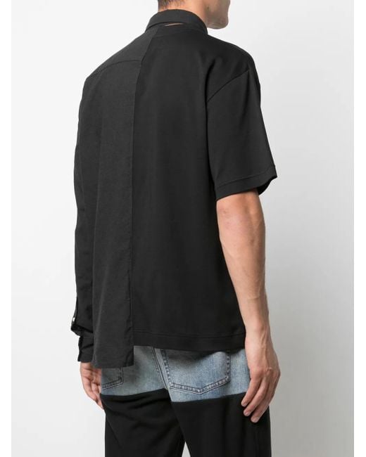 ROMEO HUNTE Black Asymmetric Button-Down Shirt for men