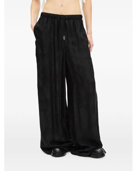 Ann Demeulemeester Black Nevi Paisley Satin Trousers