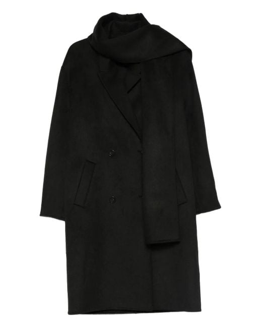 Liu Jo Black Double-Breasted Scarf Coat