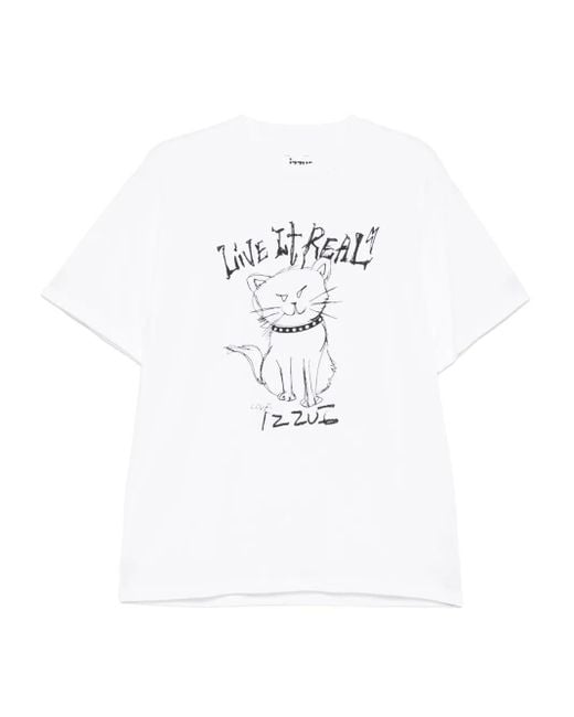 Izzue White Logo-Printed T-Shirt for men